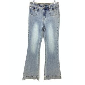 a loves a Jeans Womens Sz 31 Blue High Rise Flare Leg Vintage Style Denim